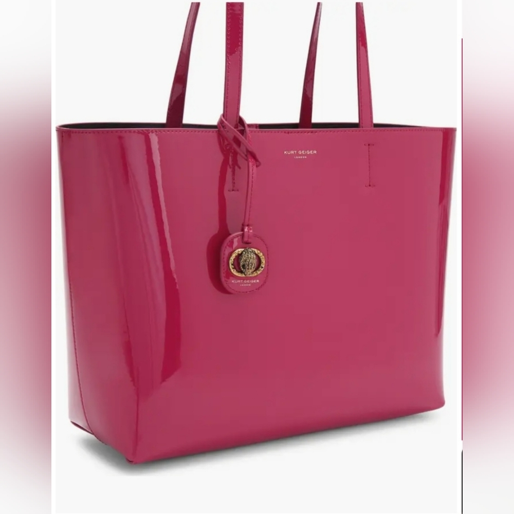 Kurt Geiger Chelsea Shopper Tote With Pouch In Fuschia, NWT - Picture 3 of 5